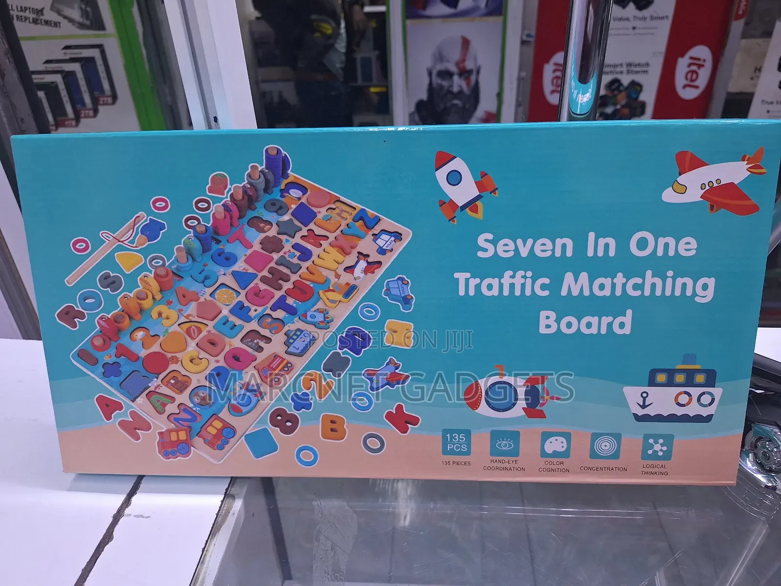 Wooden Seven in One Traffic Matching Board Montessori 7in1