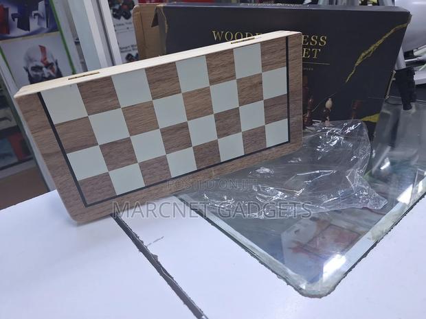 Magnetic Wooden Chess Checkers Set 29cm - main view