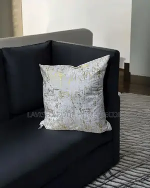 White Throw Pillow Cover/ Case With Gold Details