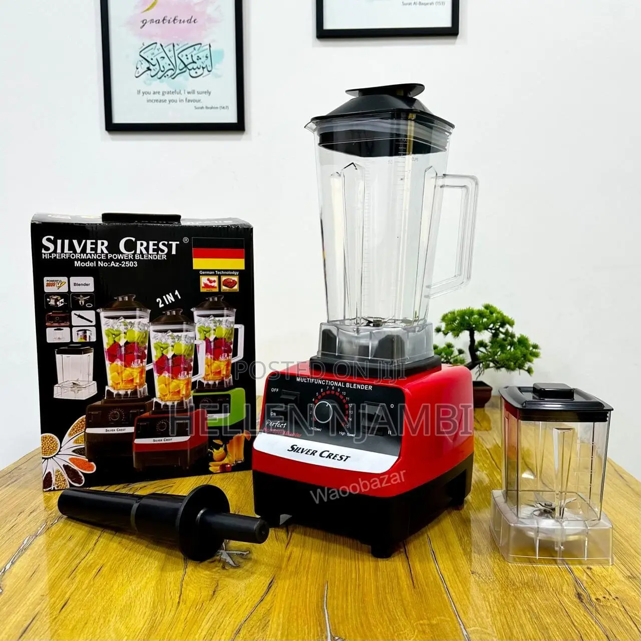2 in 1 Silver Crest Heavy Duty 2.5l Commercial Blender