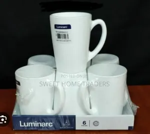 *Set of 6 Luminarc New Morning White Cups 