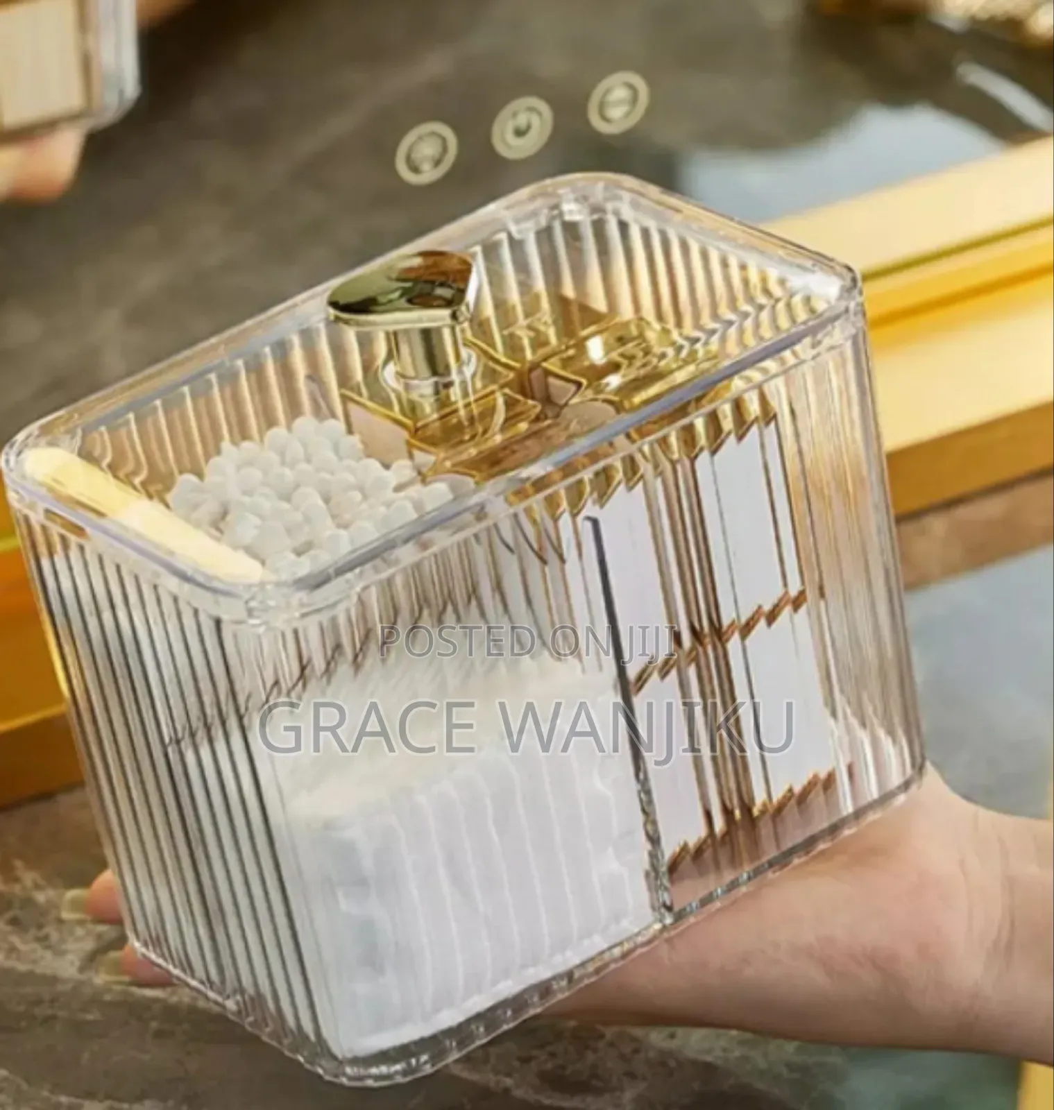 Transparent Acrylic Cotton Swab Storage Box