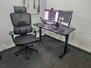 Black Adjustable Electric Office Desk