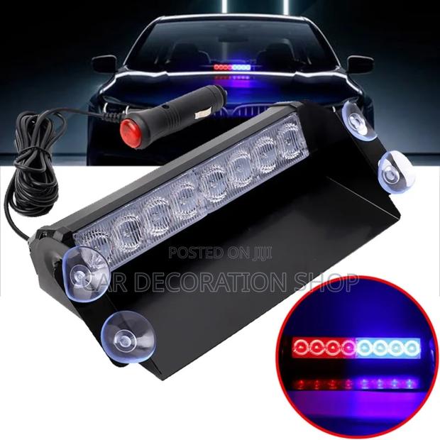 Car Dashboard 8piece Led Red Blue Strobe Flashing Light - main view