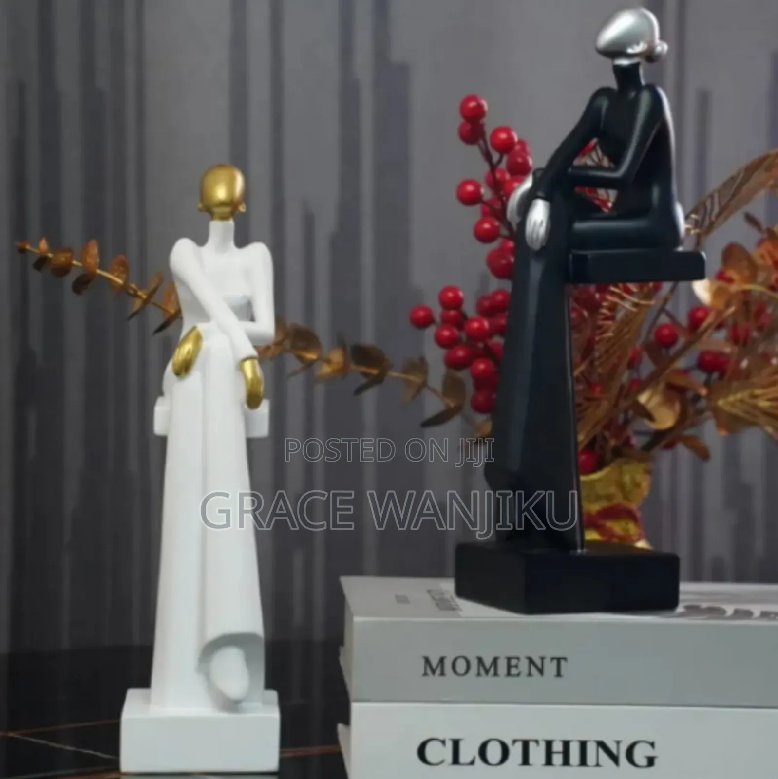 Art Resin Women Sitting Sculpture for Home