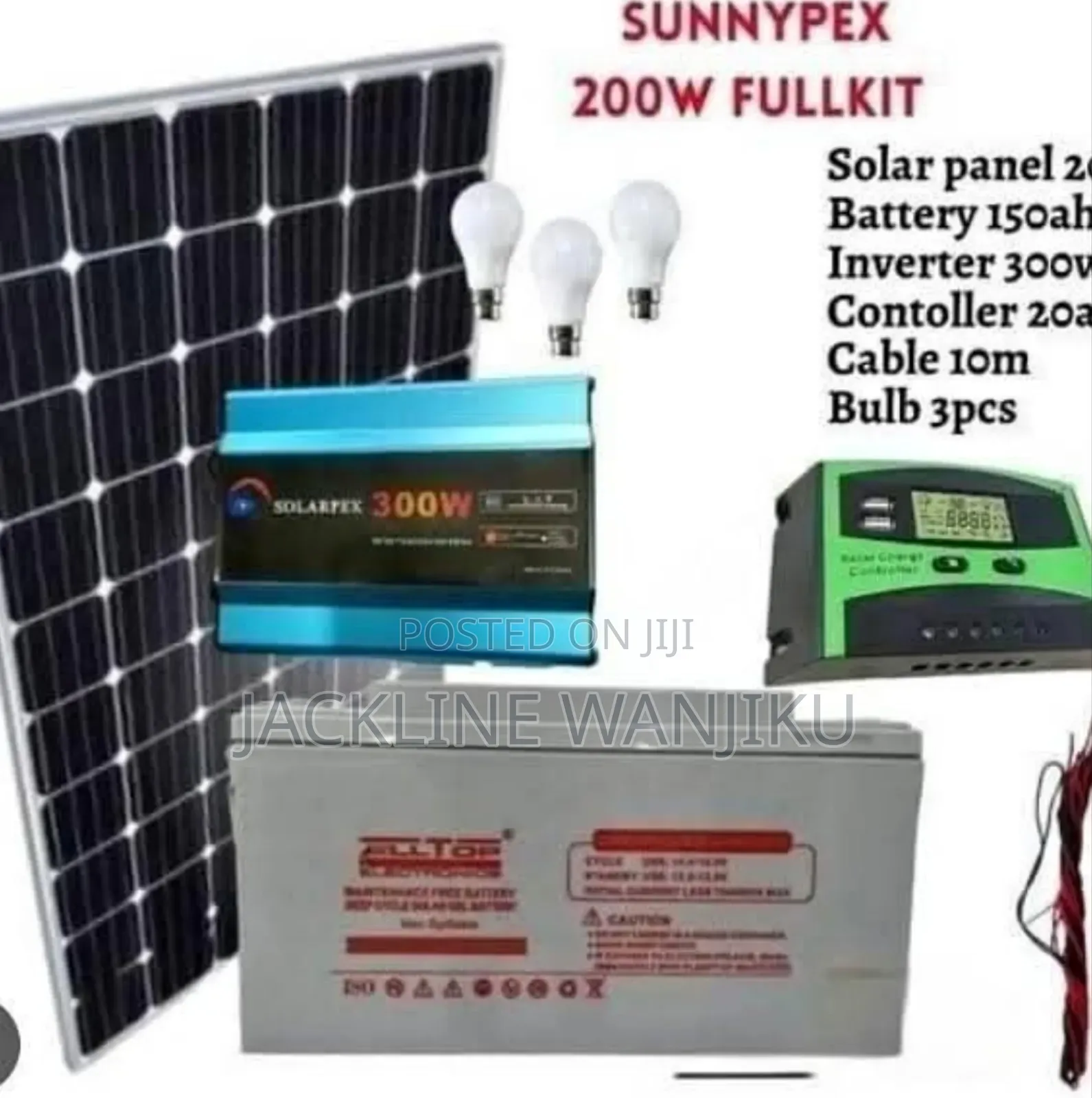200w Solar Full Kit / 200w Solar Panels and Battery Kit
