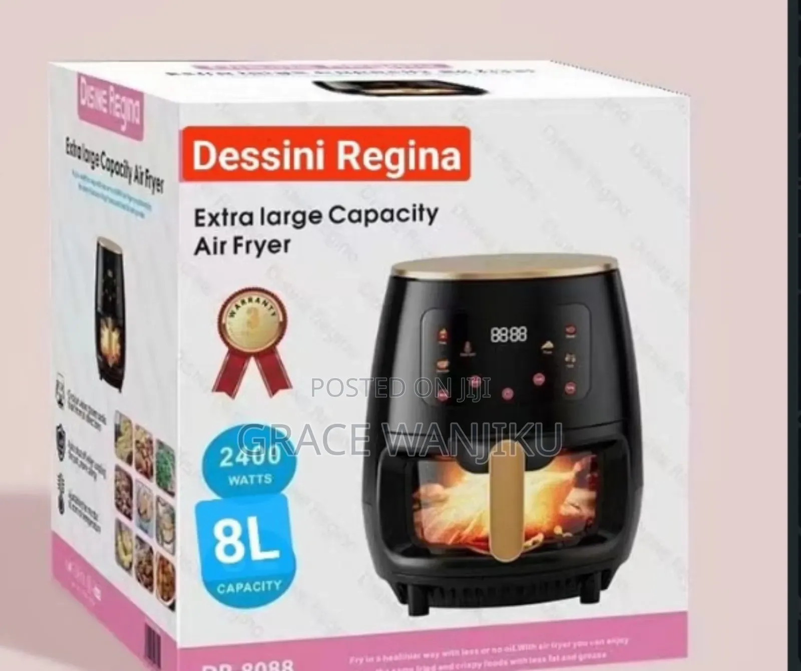 *Glass Oven Dessini Air Fryer 8 Litres*