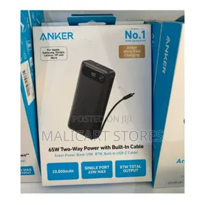 Anker Power Bank 20000mah 87w With Built-in Usb-C Cable