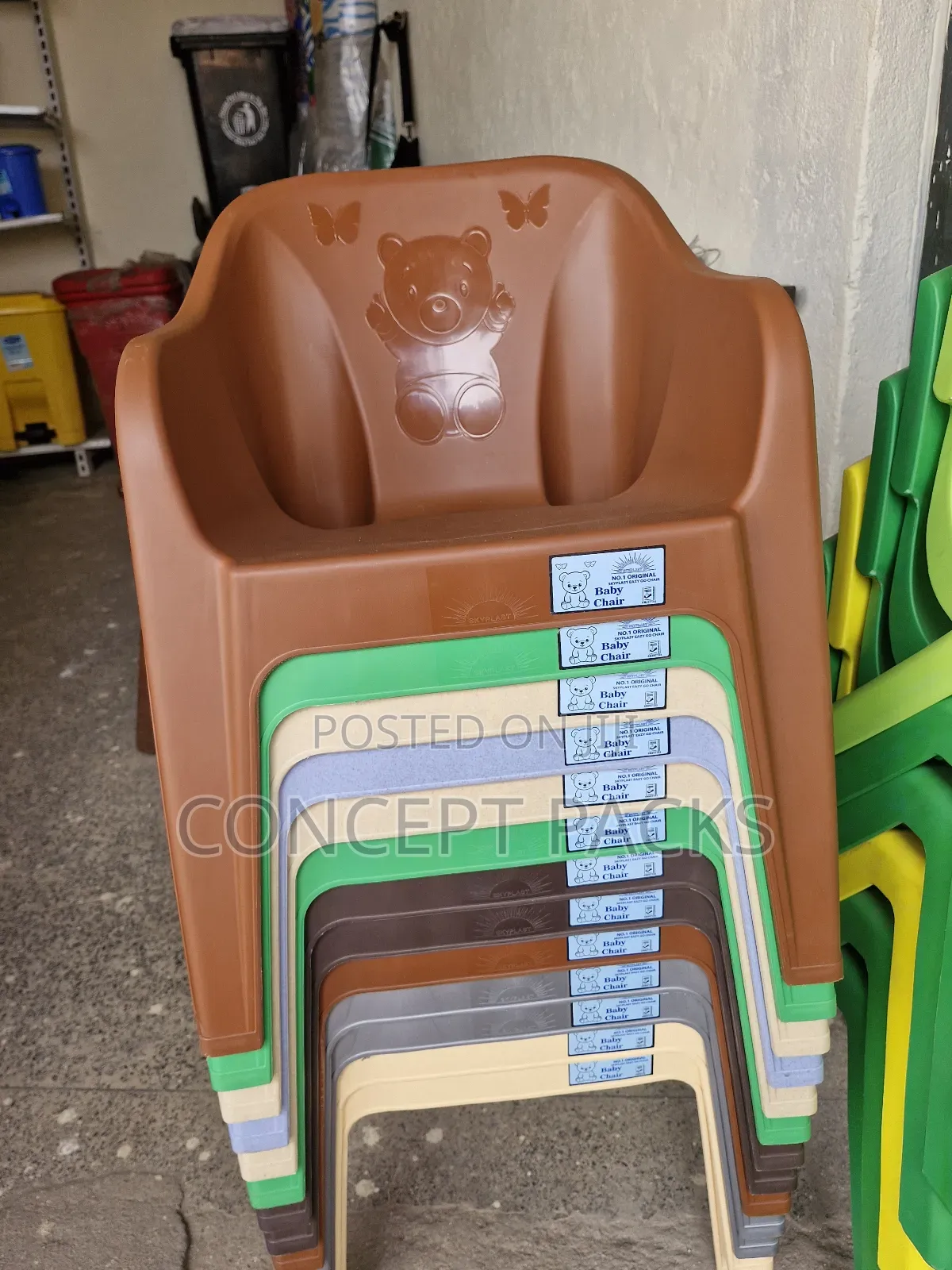 Brown Children Study Kindergarten Chairs.