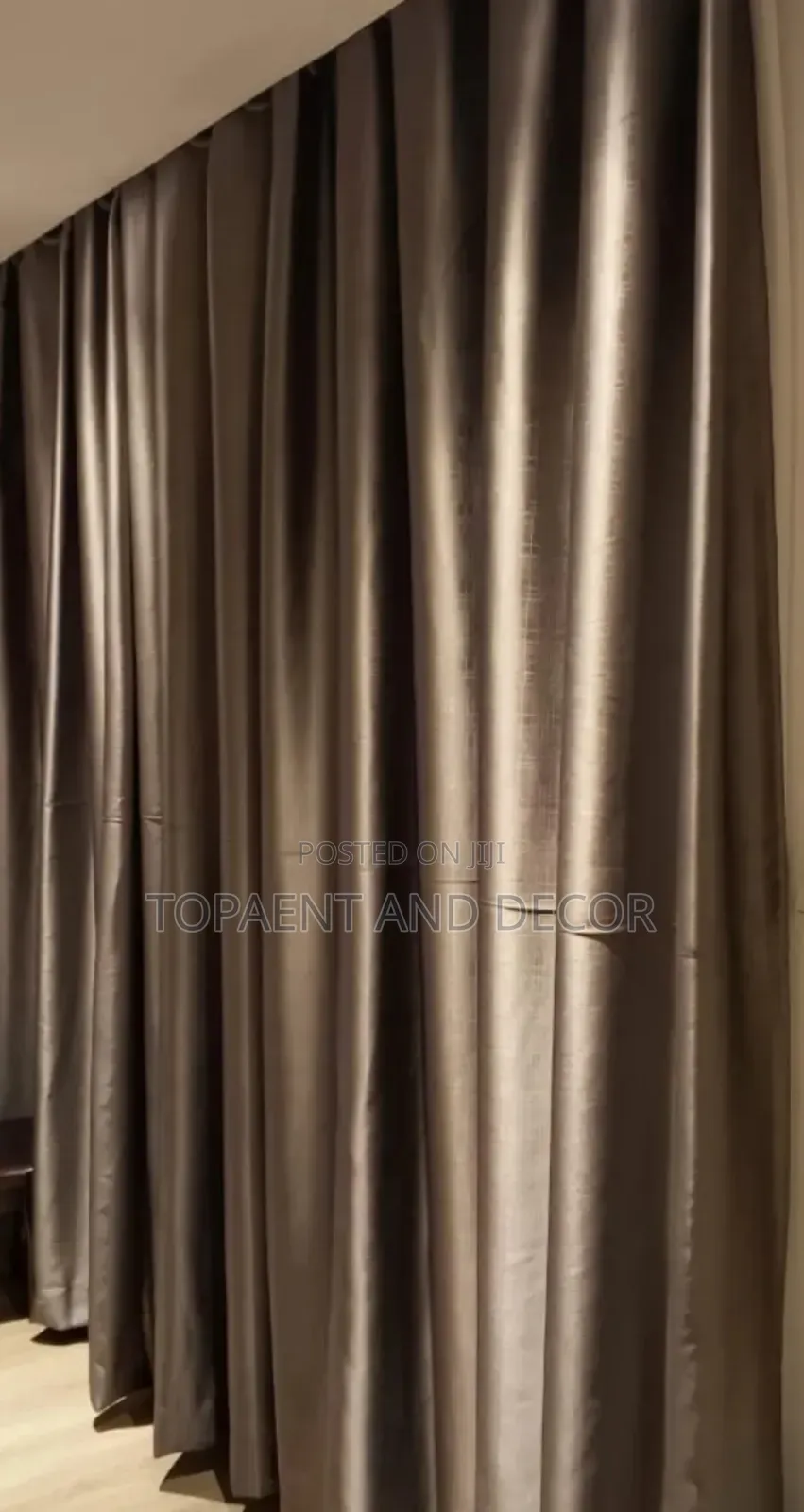 Shiny Dark Brown Black Out Curtains