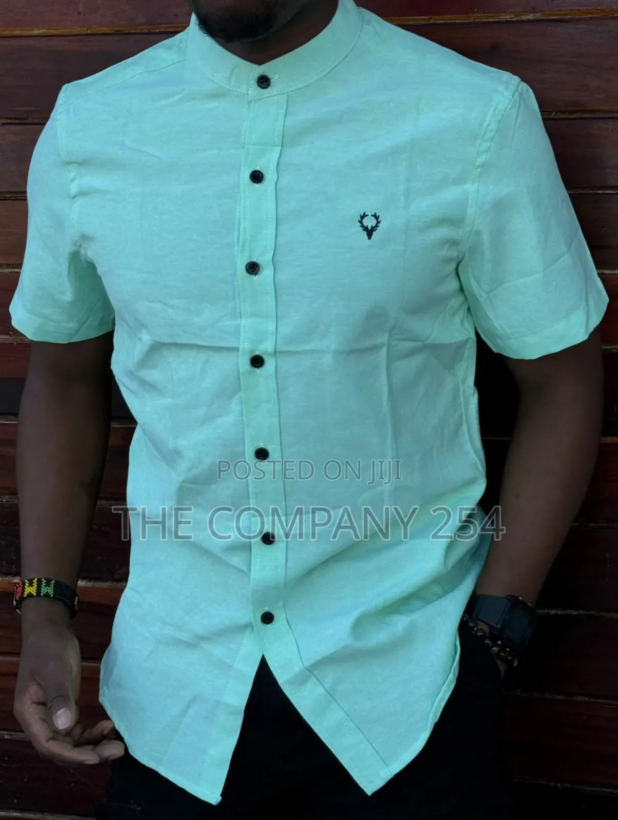 Quality Cotton Collar Short-Sleeved Men Casual Plain Shirts