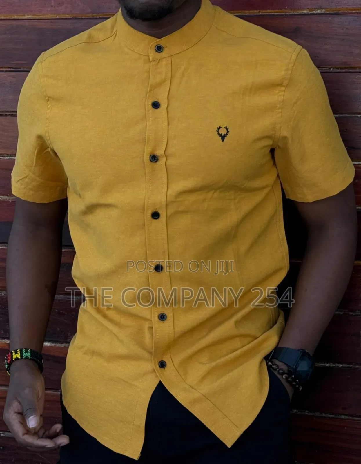 Quality Cotton Collar Short-Sleeved Men Casual Plain Shirts