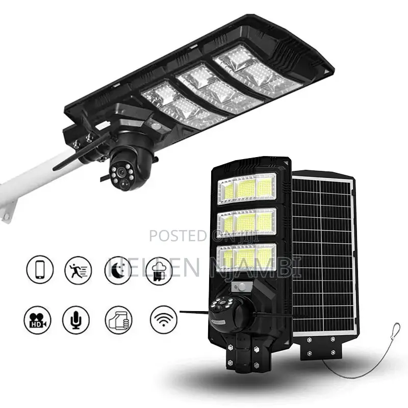 Solar Streetlight With Dual Lens 4g Security Camera