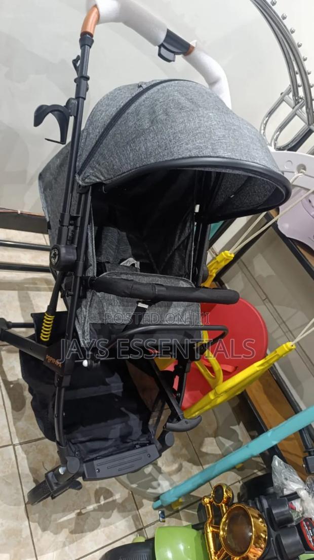 Grey Baby Stroller With Reversible Handle