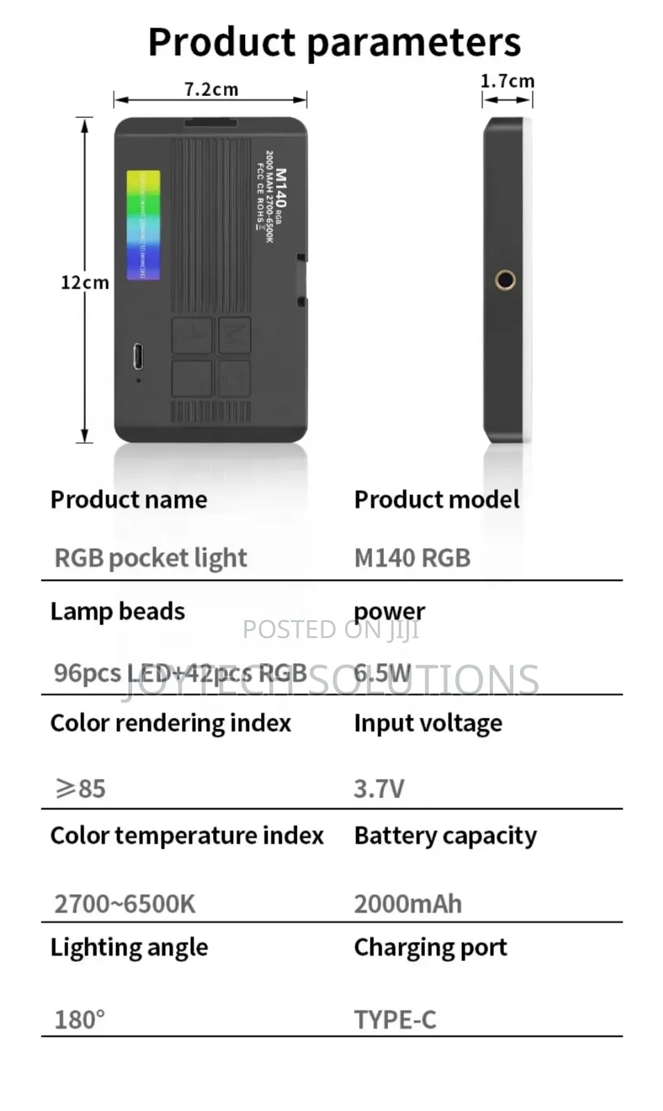 Built in Battery Colourful RGB Light