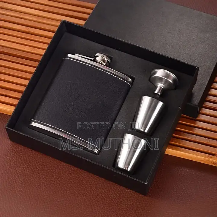 Jack Daniel's Branded Whiskey Flask Steel Tot Glasses*