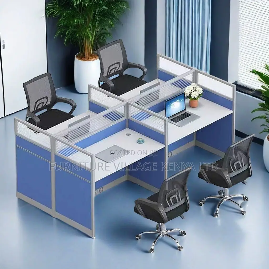 Office Workstation: 4-Way Workstation With Acoustic Screen