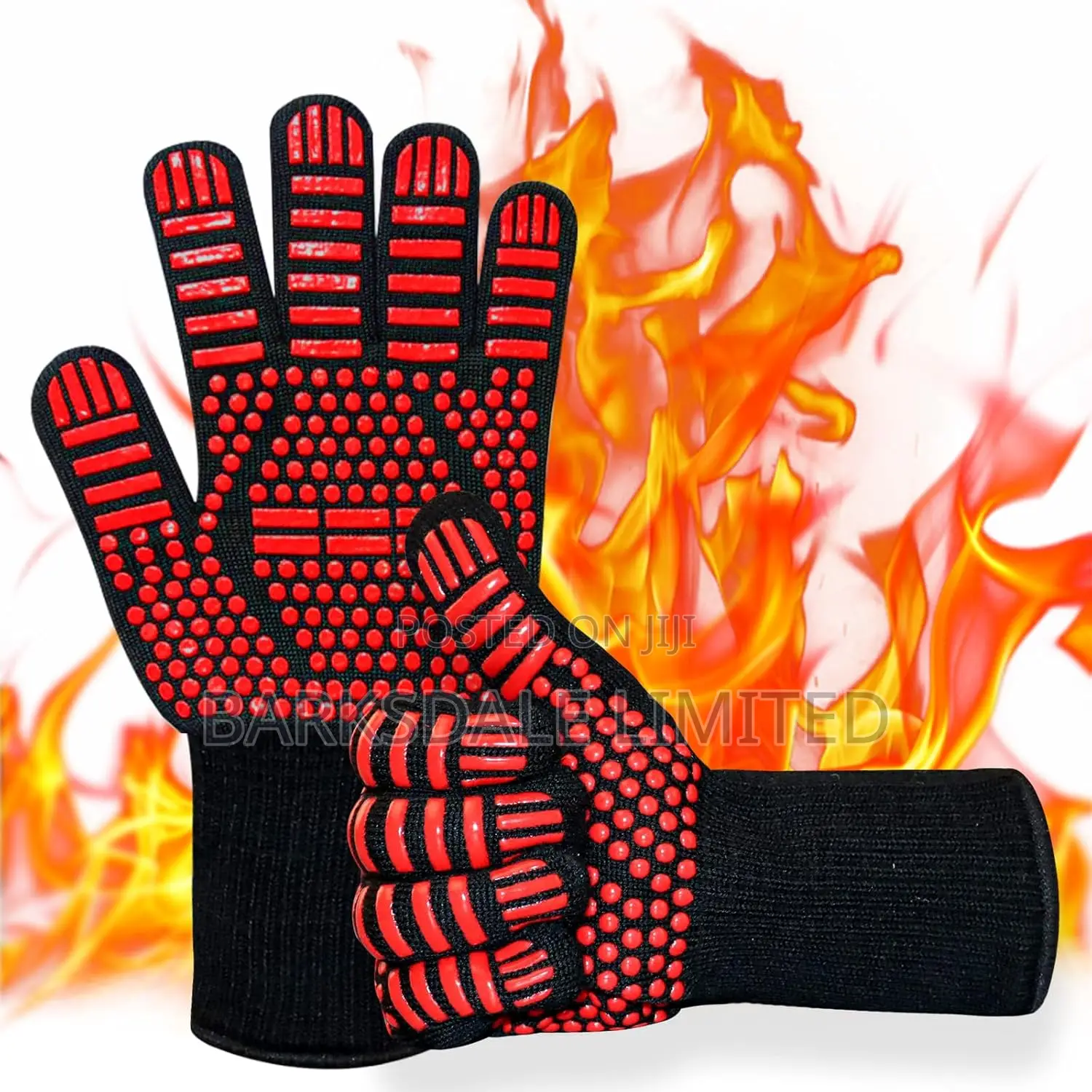 Heat Resistant Gloves Oven Gloves Rubber Mitts Grill BBQ