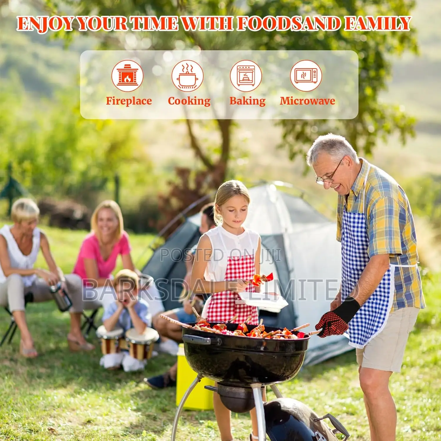 Heat Resistant Gloves Oven Gloves Rubber Mitts Grill BBQ