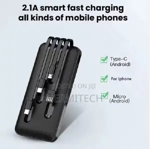Power Bank 20000 Mah 4 Built in Cables