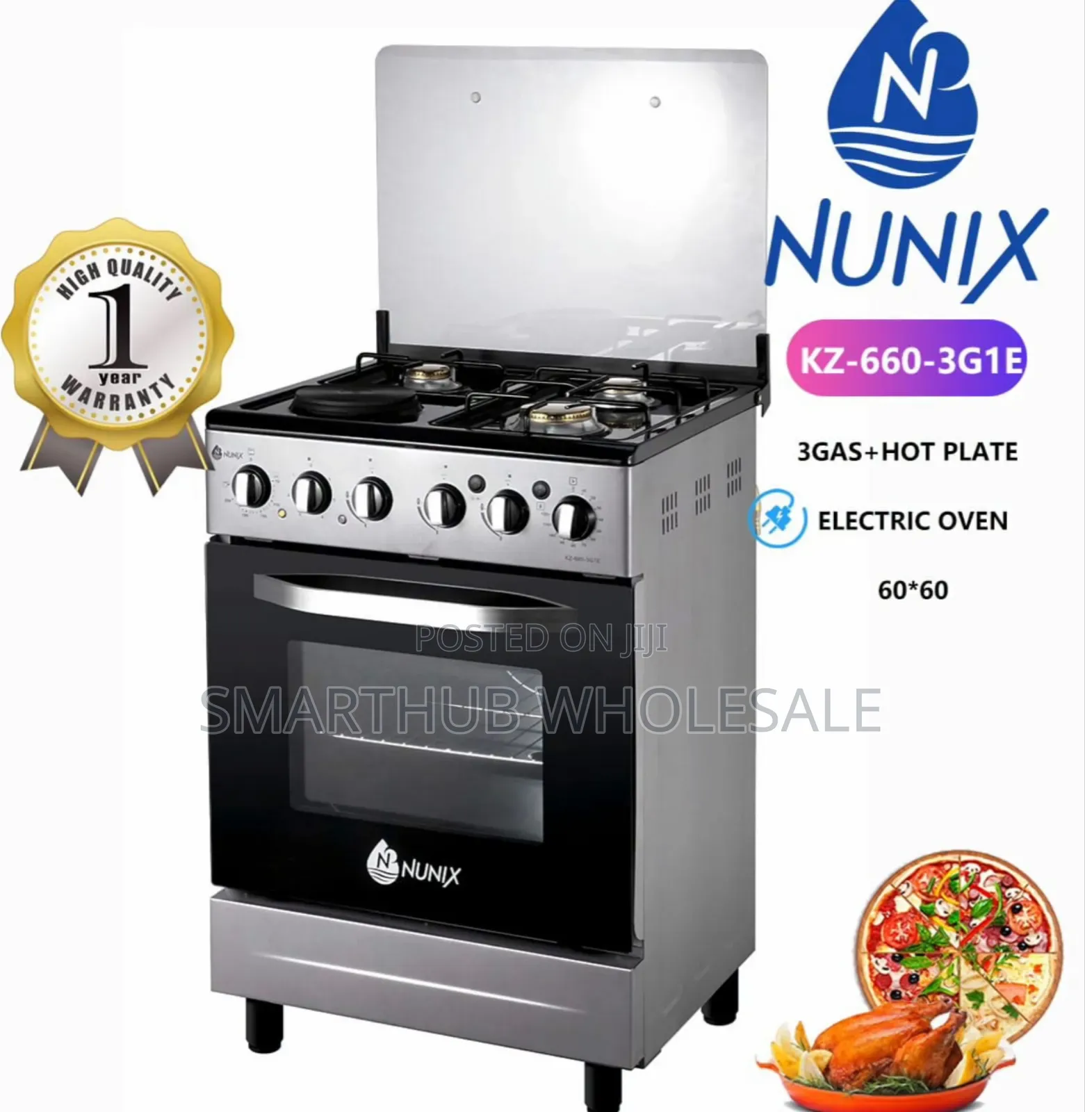 Nunix Cooker 3g+1e. Electric Oven. 60cm*60cm