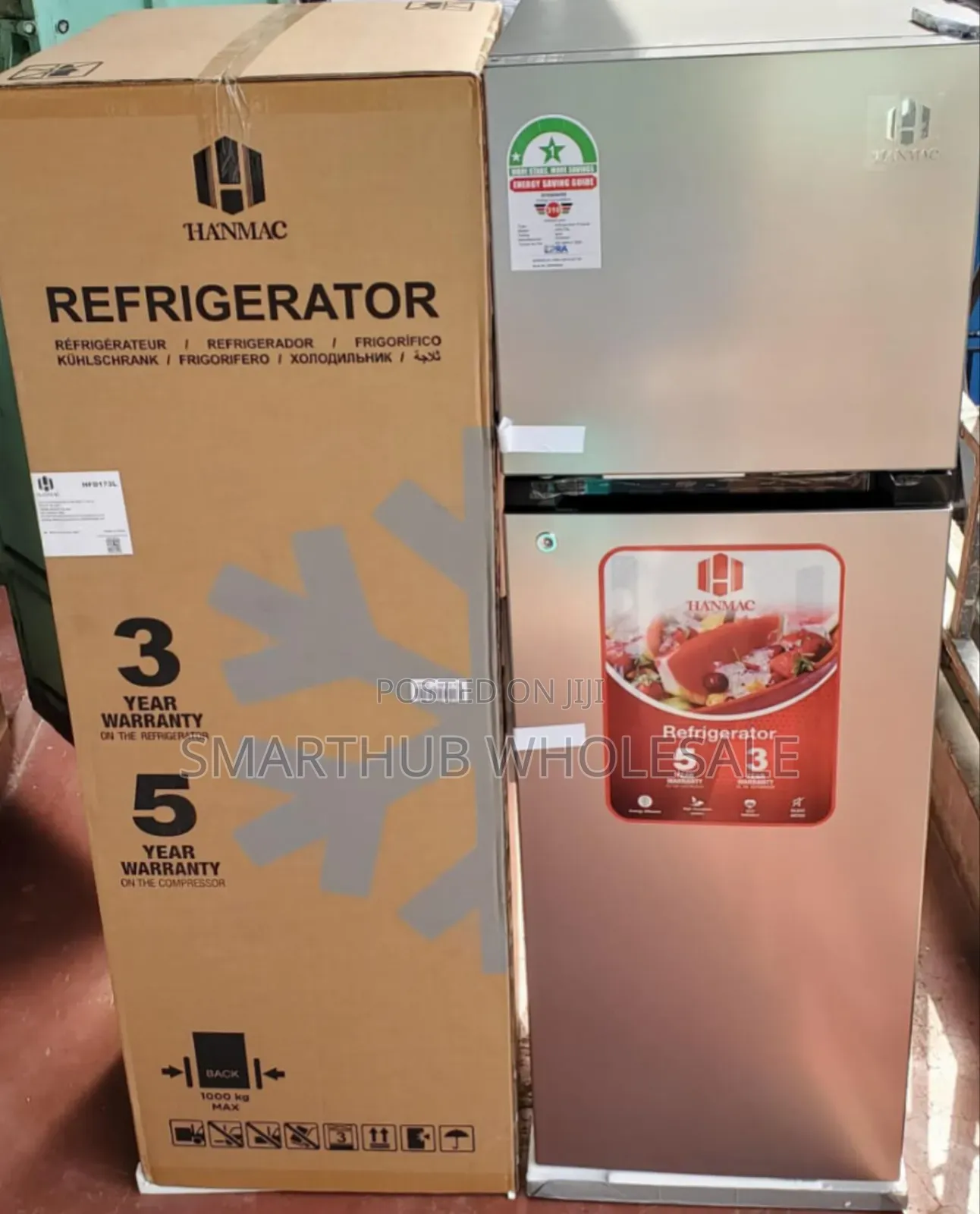 Hanmac 173litres Double Door Fridge