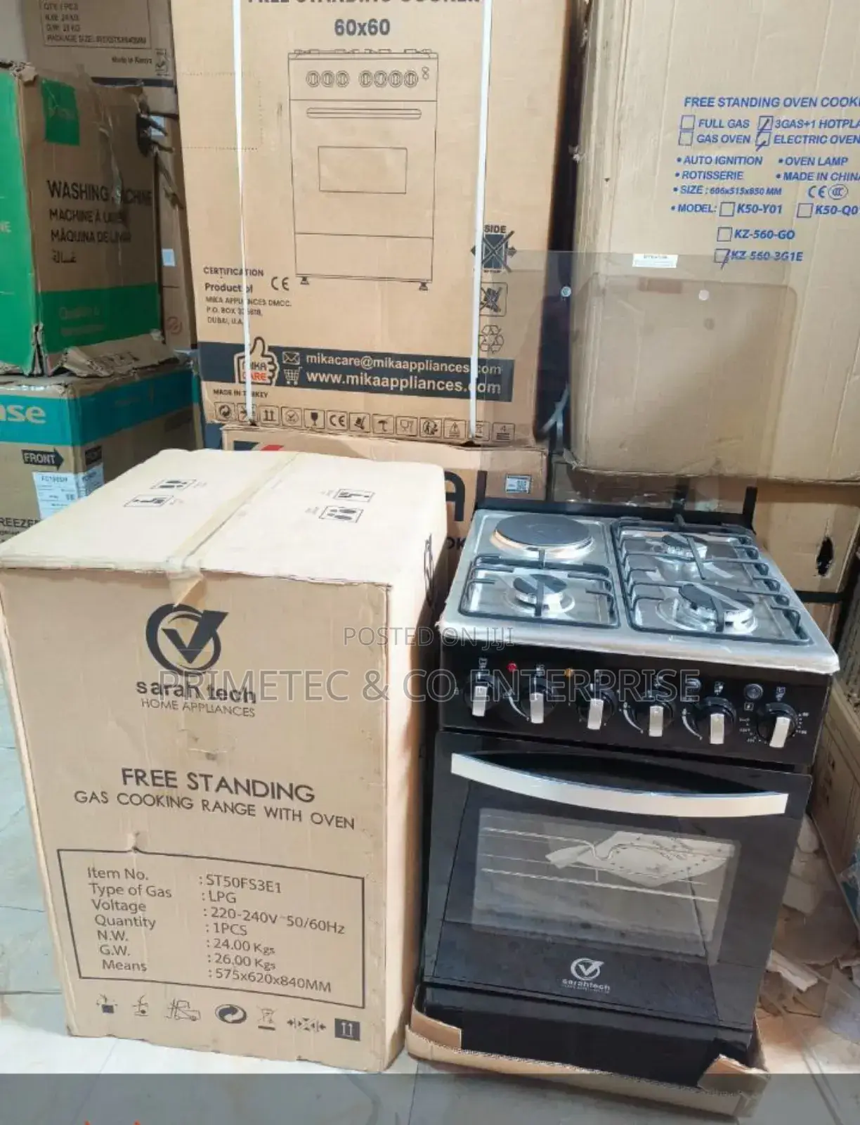 50*55 Sarahtech 3+1 Jet Standing Cooker