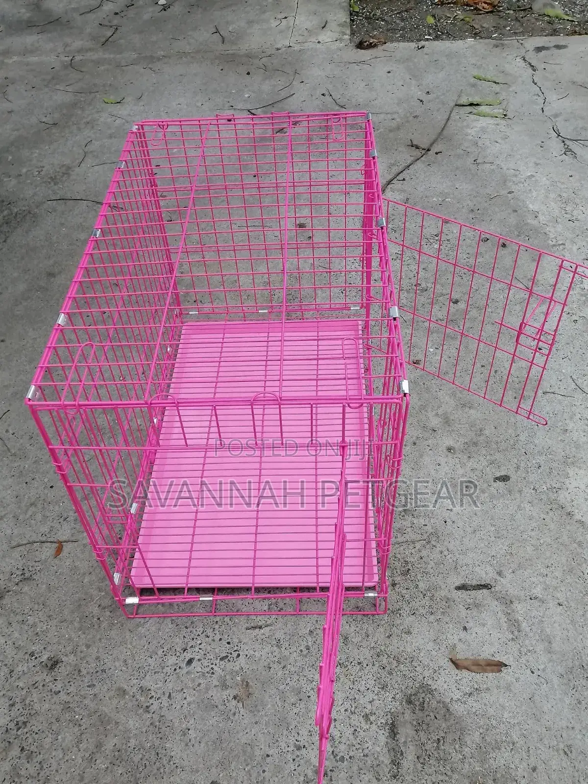 Dog Kennel Folding Metal Pet Crate - Large Double Doors