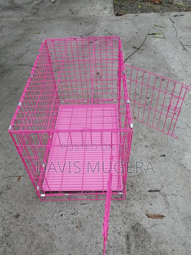 Dog Kennel Folding Metal Pet Crate - Large Double Doors - thumbnail 3