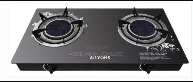 Ailyons 2 Burner Glass Top Gas Cooker Infrared Double Burner