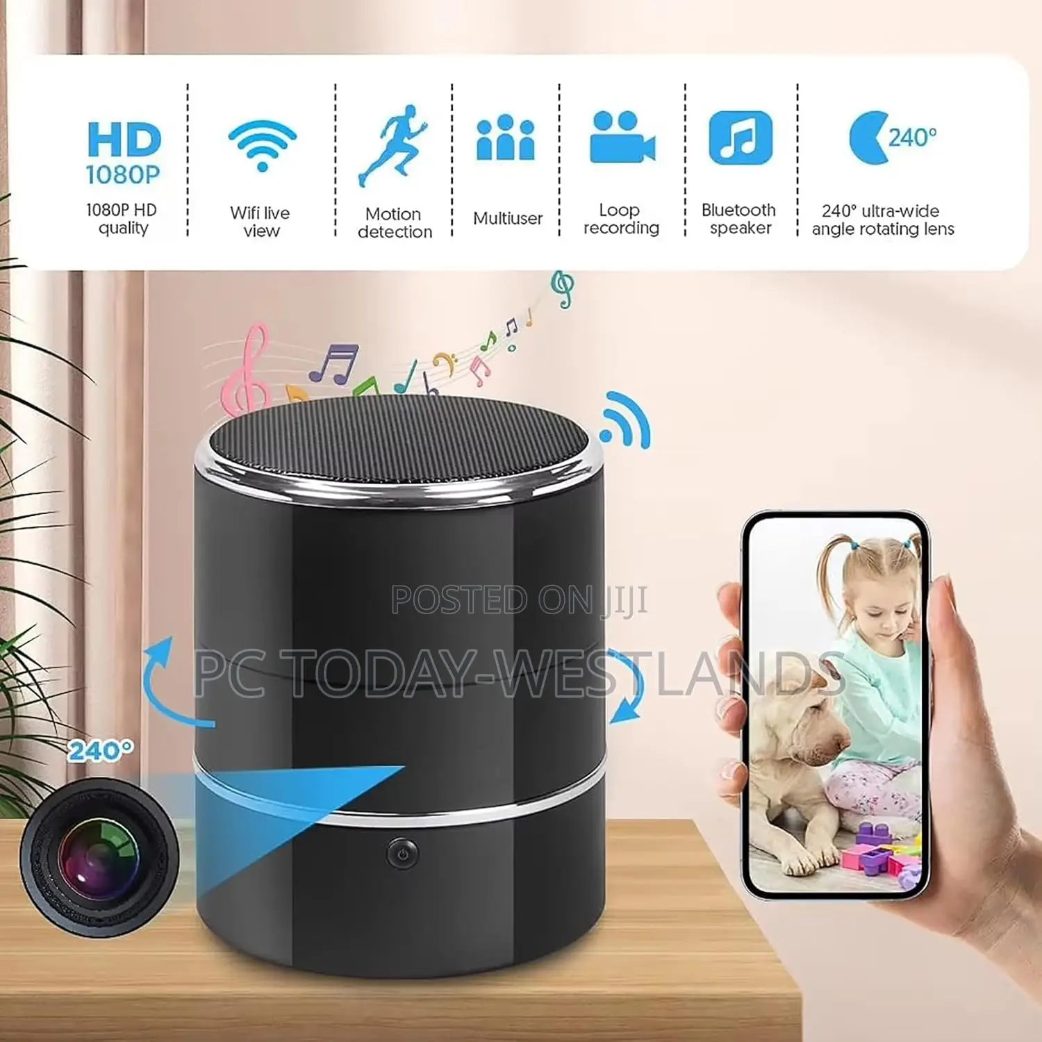 32gb Hd1080p Camera in Bluetooth Speaker,Nanny Cam With Wifi