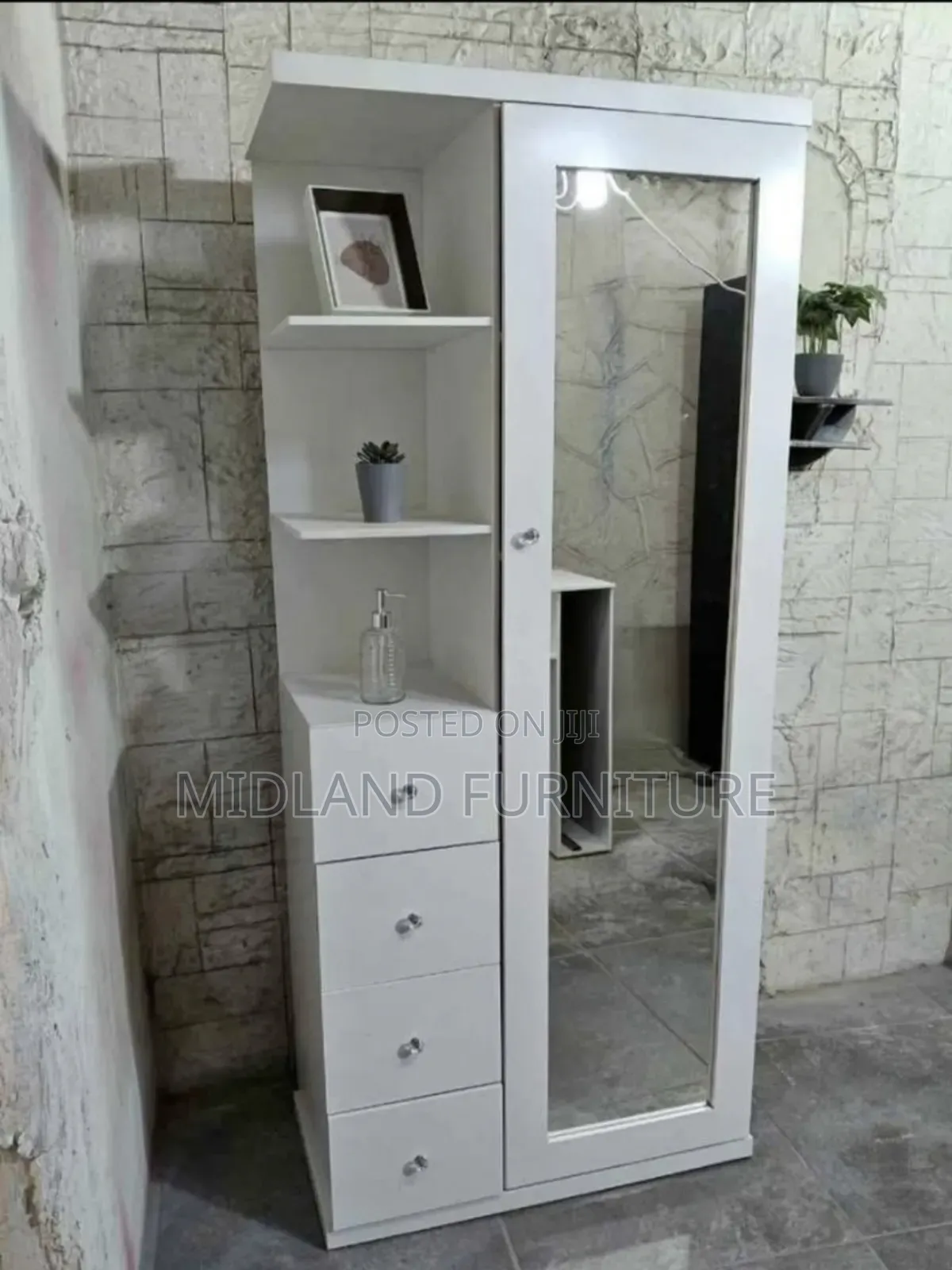 Dressing Mirror Cabinet With Shelves