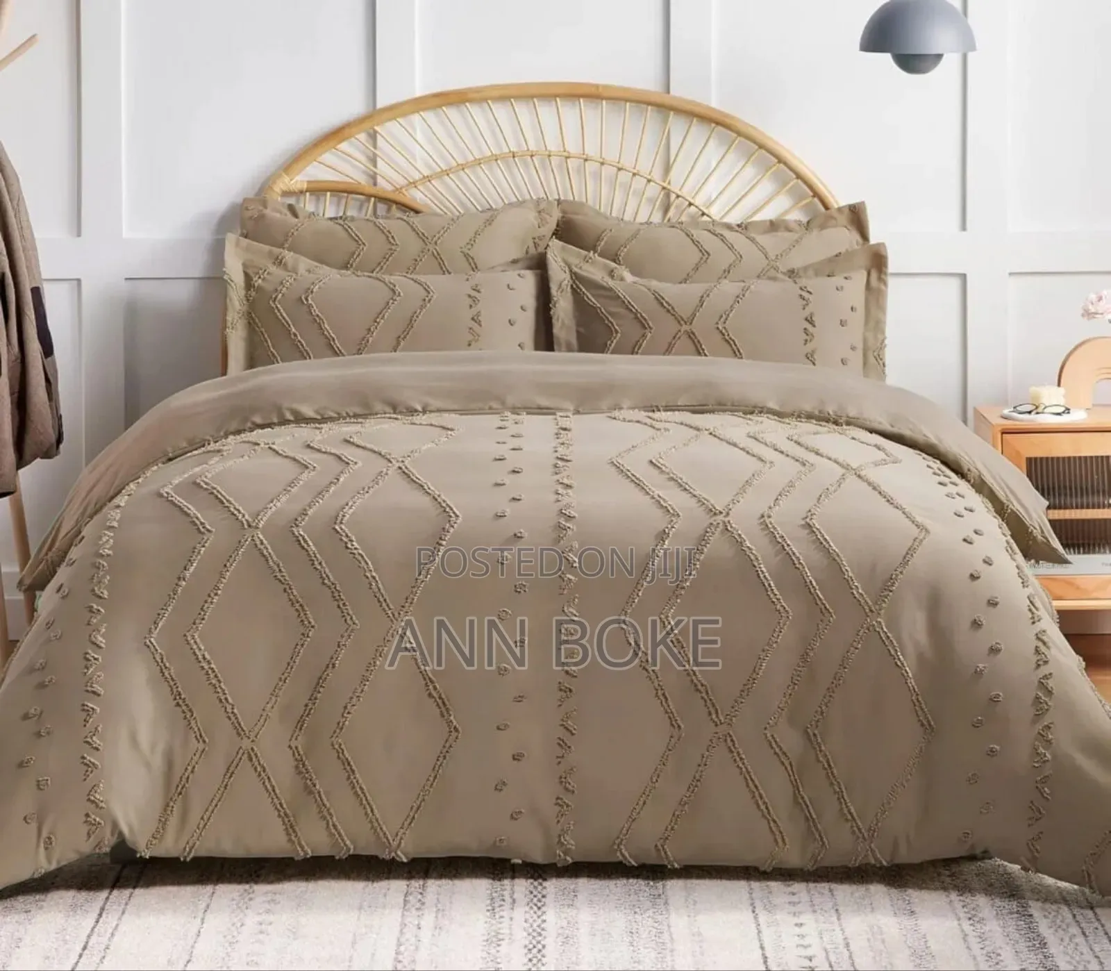 Tufted Duvets 6×7
Bedsheets: 1pc
Pillowcases:4pcs
Duvet:1pc