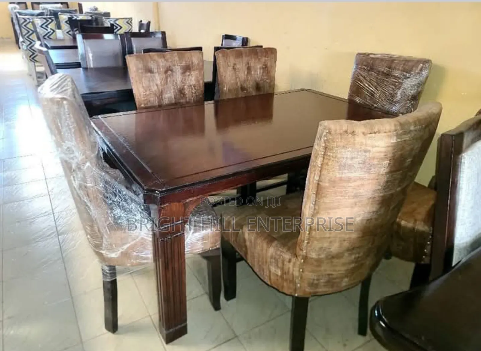 Brown Shade All Fabric (6seater)Dining Set