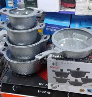 Bosch 11 PCS Granite Cookware Set With Silicone Lid