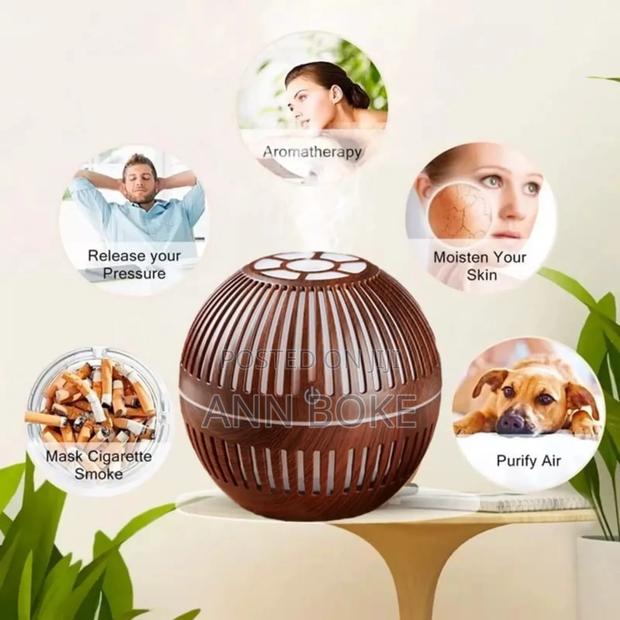 *200ml Wood Grain Round Shape Air Humidifier Usb