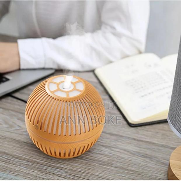*200ml Wood Grain Round Shape Air Humidifier Usb - thumbnail 4