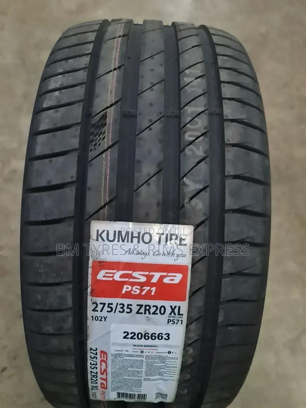275 /35 R20 Khumo Tyres (New Technology)