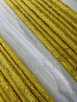 **3 Pc Marble Gold Curtains** 
2 Pc( Curtains