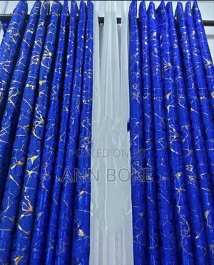 **3 Pc Marble Gold Curtains** 
2 Pc( Curtains