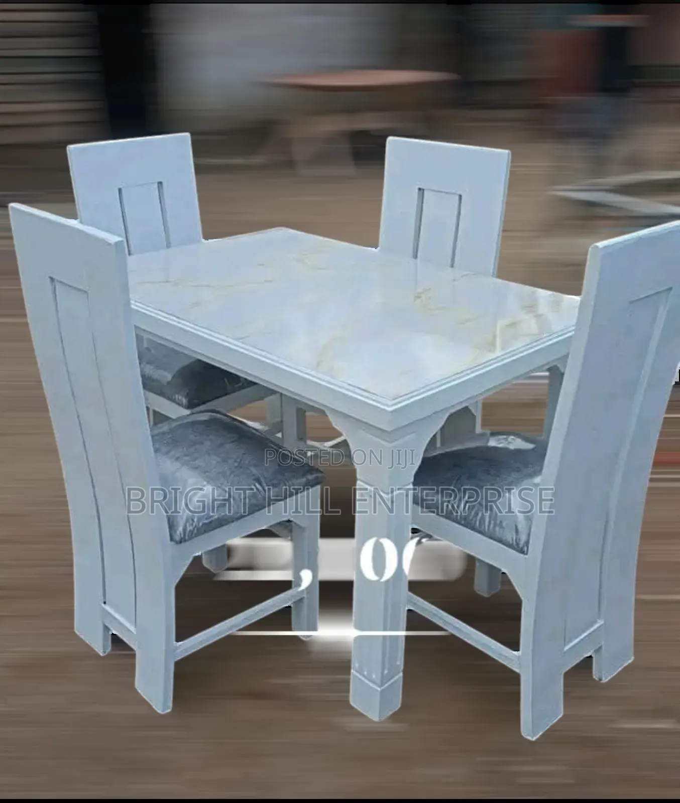 White 4 Seater Dining With Marble Top