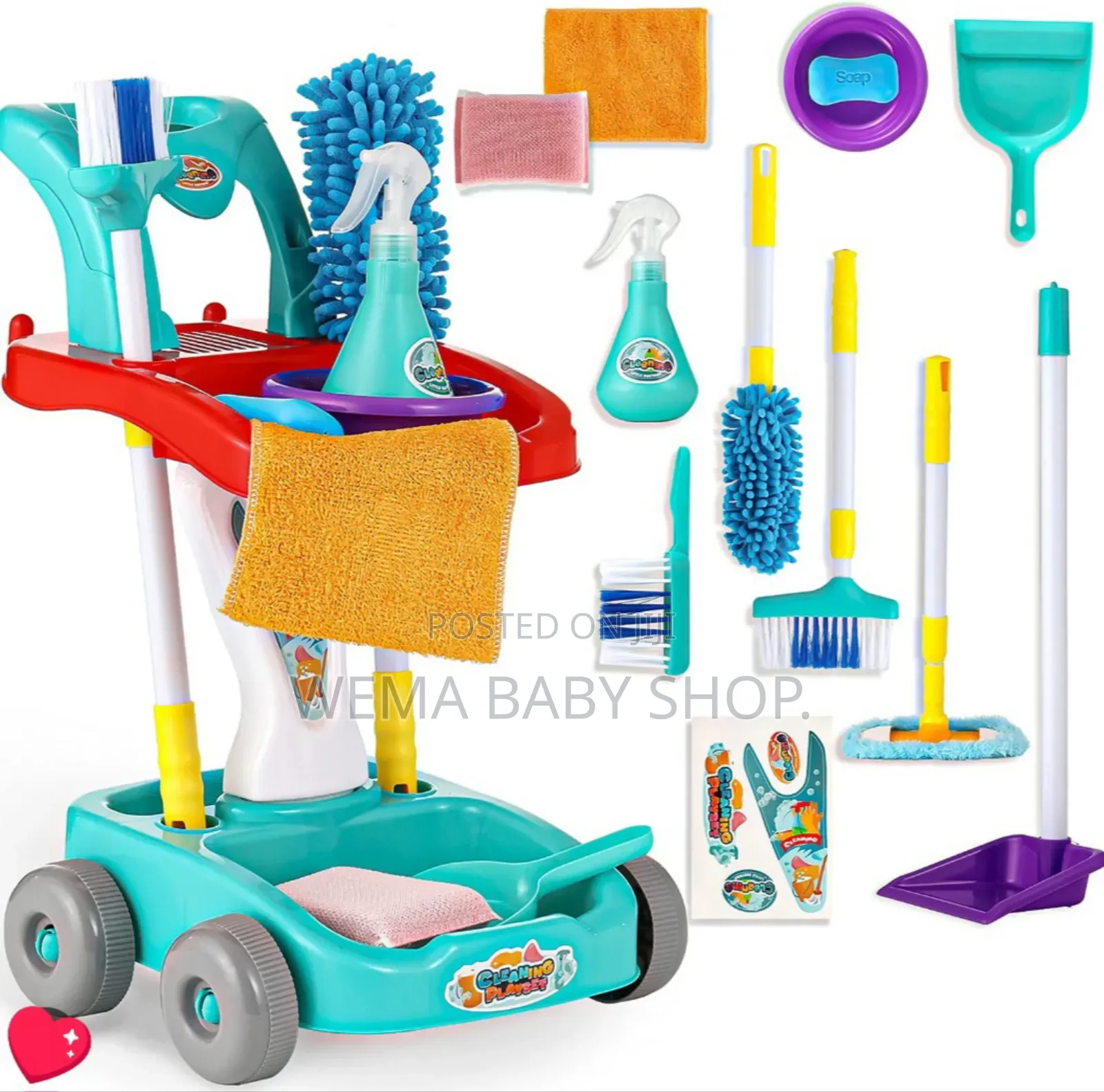 Kids Cleaning Cart Pretend Toys