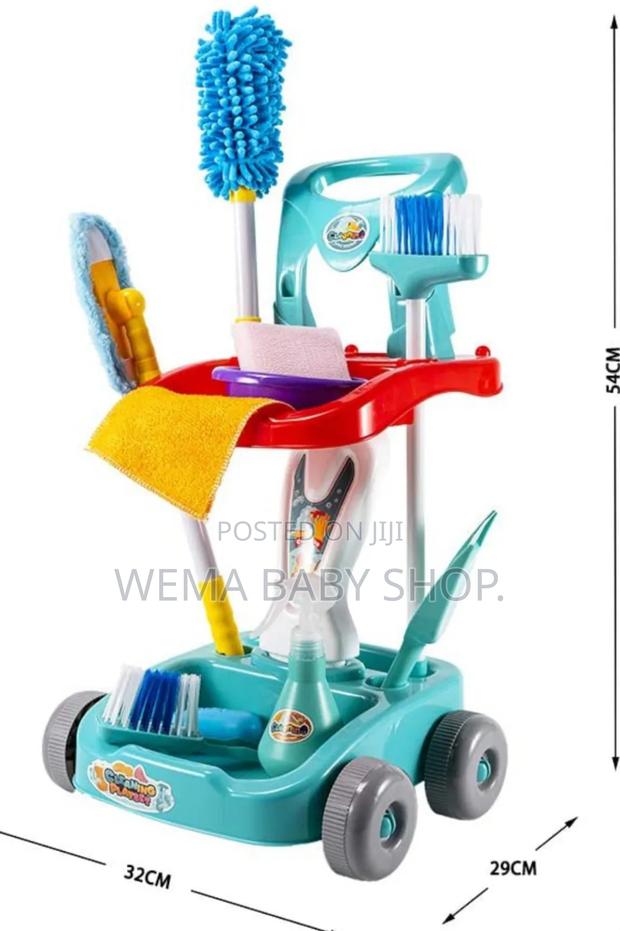 Kids Cleaning Cart Pretend Toys - thumbnail 2
