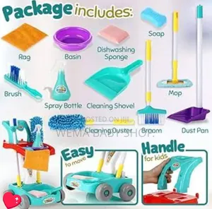 Kids Cleaning Cart Pretend Toys