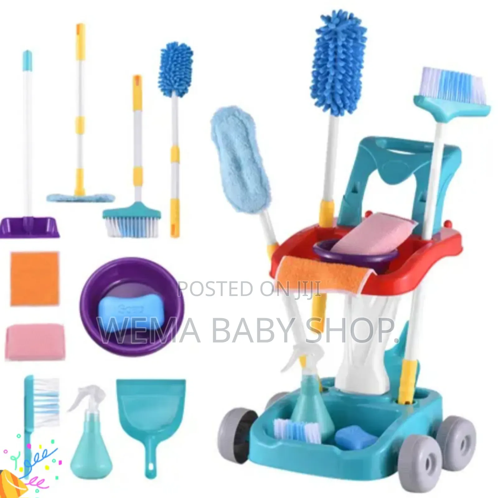 Kids Cleaning Cart Pretend Toys