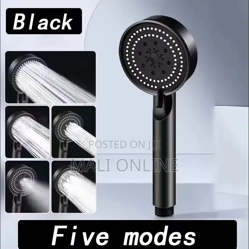 Turbo Black 5-function High-pressure Handheld Shower