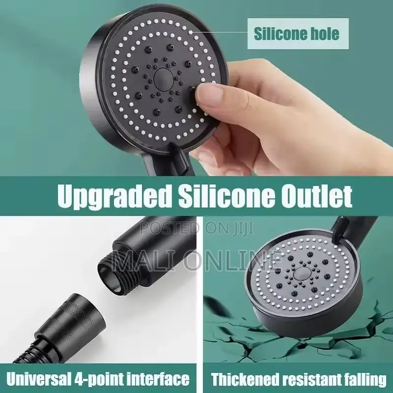 Turbo Black 5-function High-pressure Handheld Shower