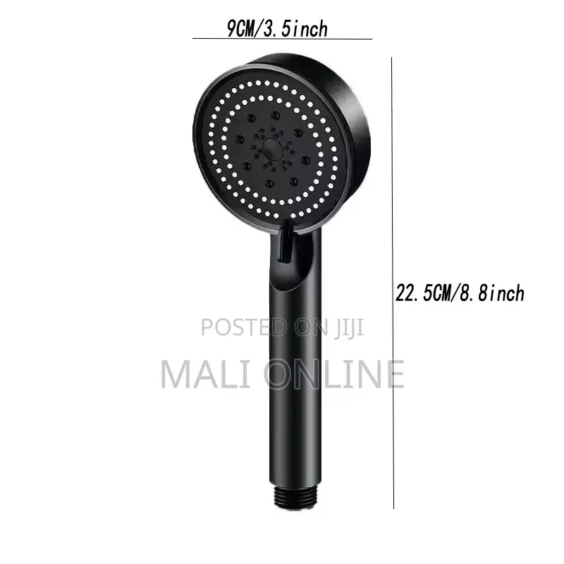 Turbo Black 5-function High-pressure Handheld Shower