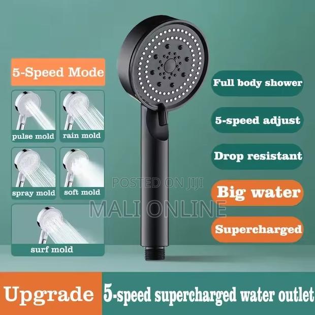Turbo Black 5-function High-pressure Handheld Shower - thumbnail 5