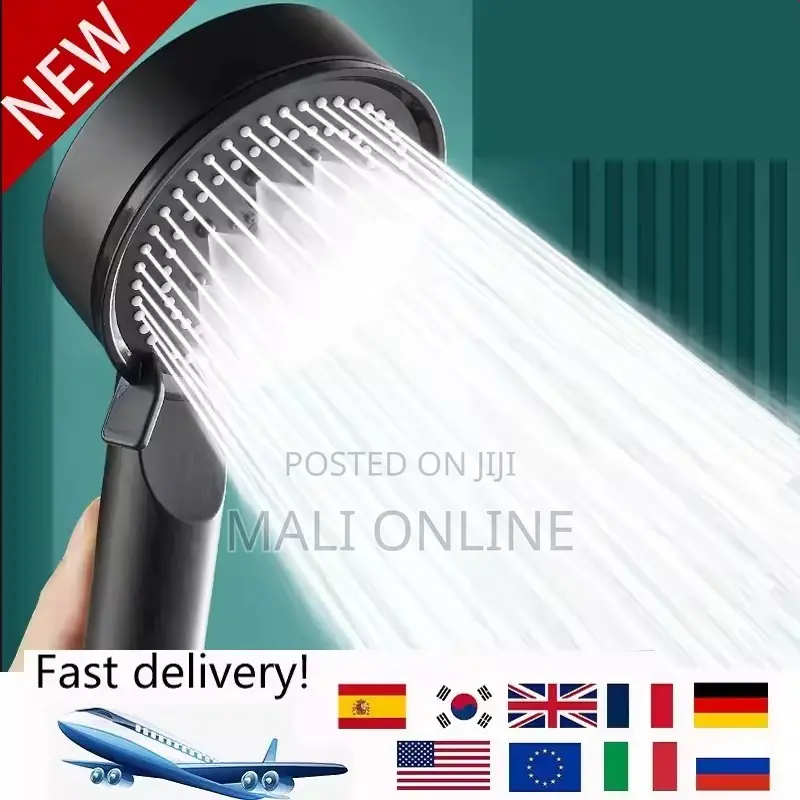 Turbo Black 5-function High-pressure Handheld Shower
